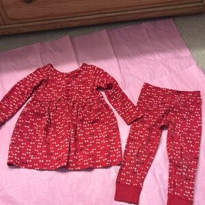 Hanna Andersson Red Matching Pajama Set Soft Knit